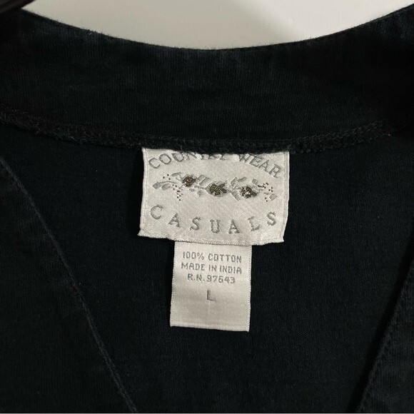 Vintage Country Wear Casuals Coastal Grandma Button Front Midi Dress Size LARGE - Picture 3 of 6